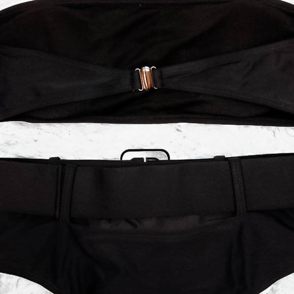 Black 2 Piece Bikini High Waisted Bathing Suit - Picture 7 of 8
